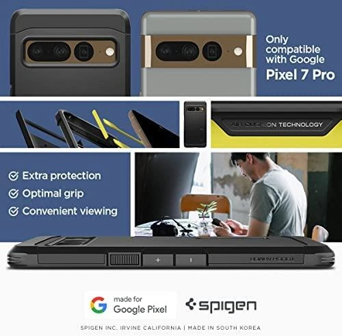 Dėklas Spigen Tough Armor, juodas - Google Pixel 7 Pro