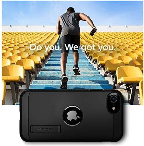 Dėklas Spigen Tough Armor, juodos spalvos – iPhone SE
