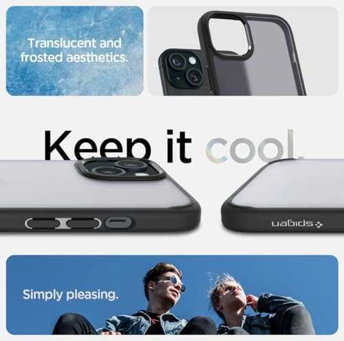 Spigen Ultra Hybrid Matte dėklas skirtas Apple iPhone 15 Plus, spalva - Frost Black