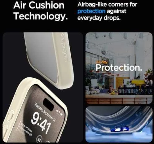 Dėklas Spigen Ultra Hybrid for iPhone 15 Pro Mute rusvai gelsvas