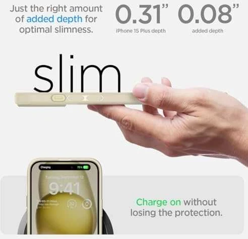 Spigen Ultra Hybrid dėklas skirtas Apple iPhone 15 Plus, spalva - Mute Beige