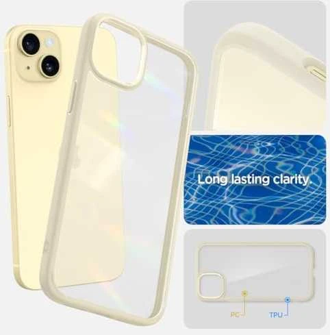 Spigen Ultra Hybrid dėklas skirtas Apple iPhone 15 Plus, spalva - Mute Beige