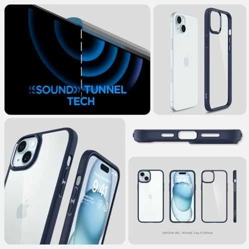 Spigen Ultra Hybrid dėklas skirtas Apple iPhone 15 Plus, spalva - Navy Blue