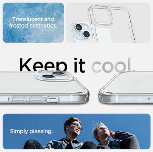 Spigen Ultra Hybrid Matte dėklas skirtas Apple iPhone 15 Plus, spalva - Frost Clear