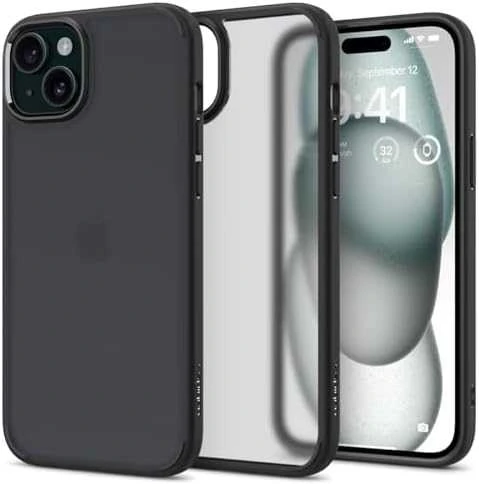 Spigen Ultra Hybrid Matte dėklas skirtas Apple iPhone 15 Plus, spalva - Frost Black