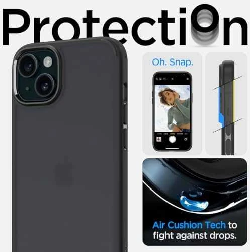 Spigen Ultra Hybrid Matte dėklas skirtas Apple iPhone 15 Plus, spalva - Frost Black