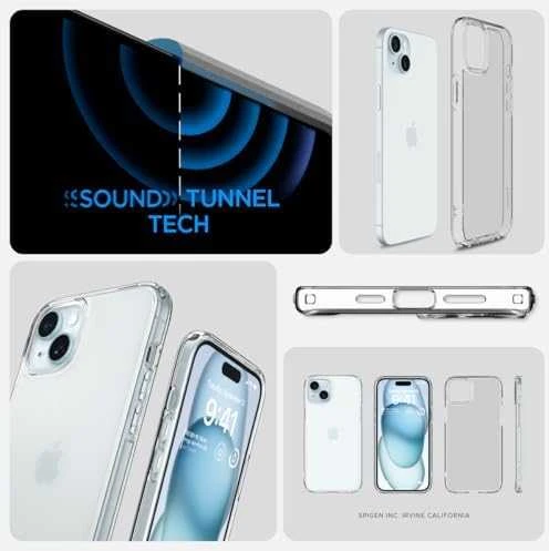 Spigen Ultra Hybrid Matte dėklas skirtas Apple iPhone 15 Plus, spalva - Frost Clear