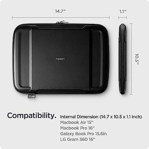 Spigen Rugged Armor Pro, juodos spalvos – MacBook Pro 16″ M4 2024/M3 2023/M2 2023/M1 2021