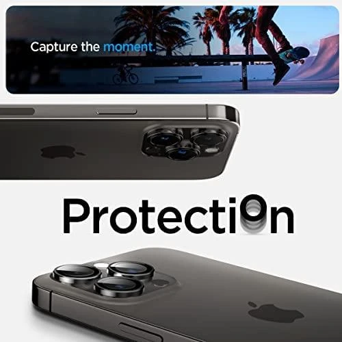 Spigen OPTIK.TR ”EZ FIT” CAMERA PROTECTOR 2-PACK Apple iPhone 14 Pro / 14 Pro Max / 15 Pro / 15 Pro Max / 16 Pro / 16 Pro Max / 17 Pro / 17 Pro Max Juodas