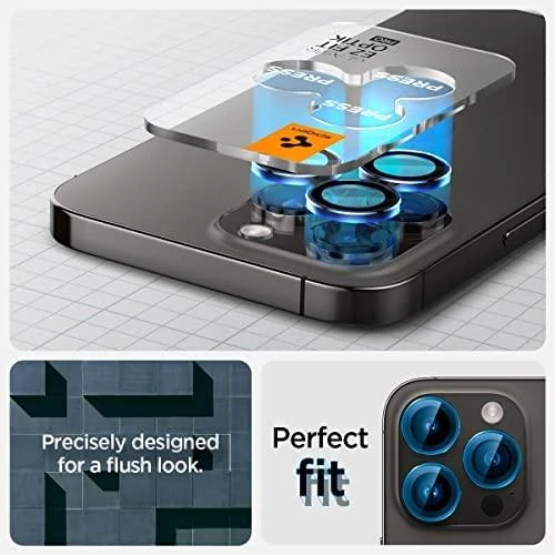 Spigen OPTIK.TR ”EZ FIT” CAMERA PROTECTOR 2-PACK Apple iPhone 14 Pro / 14 Pro Max / 15 Pro / 15 Pro Max / 16 Pro / 16 Pro Max / 17 Pro / 17 Pro Max Juodas