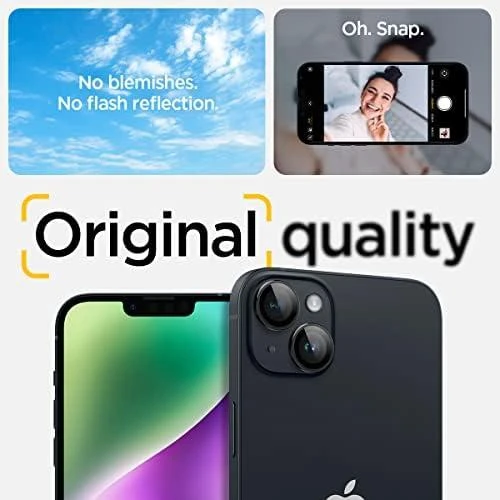 Spigen OPTIK.TR „EZ Fit” Kameros apsauga 2-pack Apple iPhone 14/14 Plus juodos spalvos