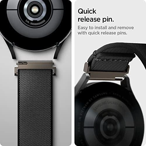 Išmaniojo laikrodžio Samsung Galaxy dirželis, Juodos spalvos, 40/42/44/46mm