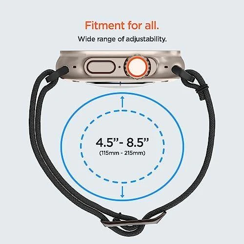 Spigen Fit Lite Ultra Apple Watch 4 / 5 / 6 / 7 / 8 / 9 / SE / Ultra (42 / 44 / 45 / 49 mm) juodos spalvos