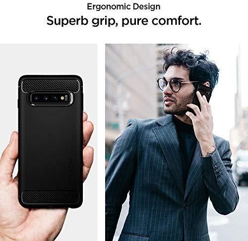 Spigen Rugged Armor - dėklas skirtas Samsung Galaxy S10 Juodas