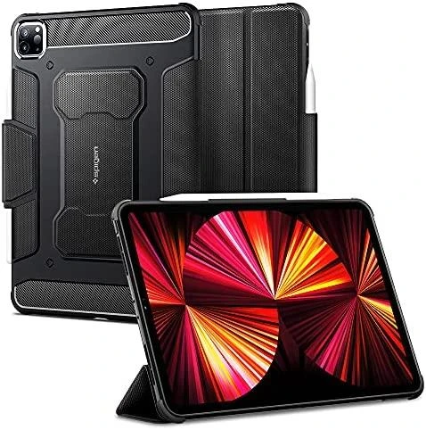 Planšetinio kompiuterio dėklas Spigen Rugged Armor Pro skirtas iPad Pro 11 2018/2020, juodas