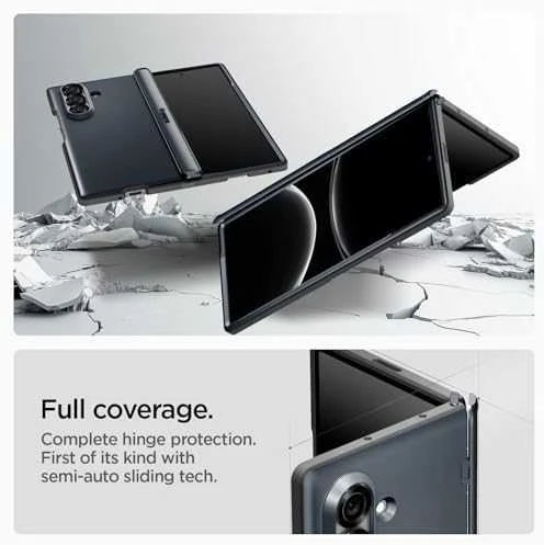 Dėklas „Spigen Slim Armor Pro MagSafe“, metalinis šiferio spalvos – „Samsung Galaxy Z Fold7“