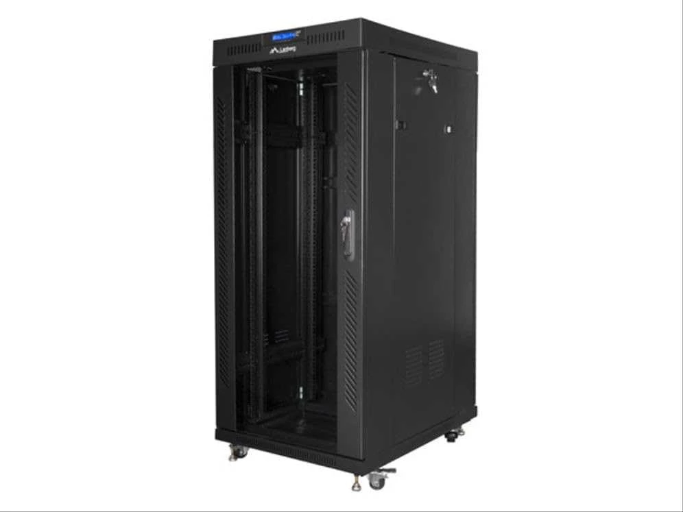 LANBERG laisvai pastatomas stelažas 19 colių spintelė 37U 800x1000 stiklinių durų LCD butas juodas