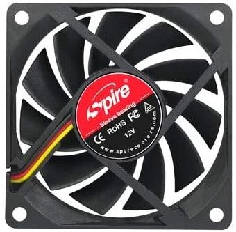 SPIRE, korpuso ir PSU aušintuvas, 80x80x25mm, 12V, 3pin, SP08025S1L3-CB