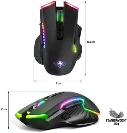 Carruzzo Spirit Of Gamer ELITE M70 RGB Belaidė pelė žaidimams Juodas