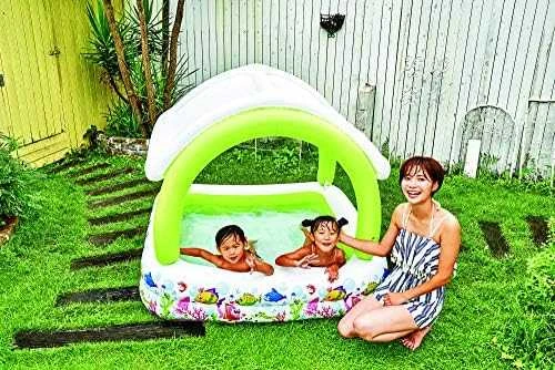 Sunclub vaikiškas pripučiamas baseinas su stogu 143x143x123 cm