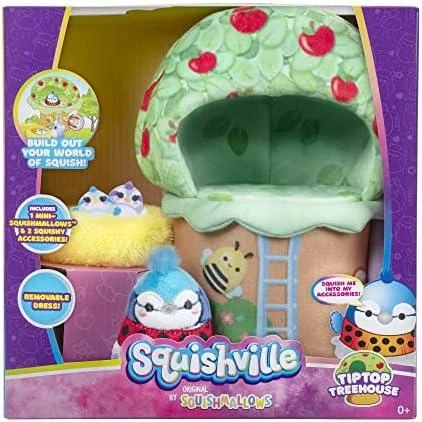 Žaislų rinkinys - Jazwares Squishville Tiptop medžio namelis