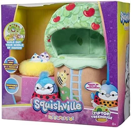 Žaislų rinkinys - Jazwares Squishville Tiptop medžio namelis