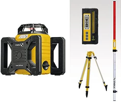 Lazerinis rotacinis nivelyras LAR 160 + trikojis + liniuotė, raudonas, Stabila
