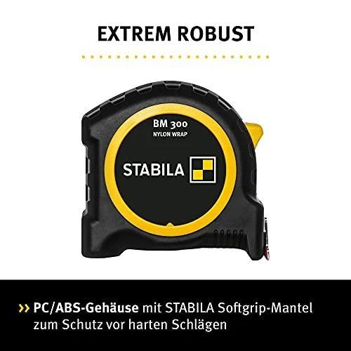 Ruletė BM300 dvipusė metrinė skalė 27mm x 5m, Stabila