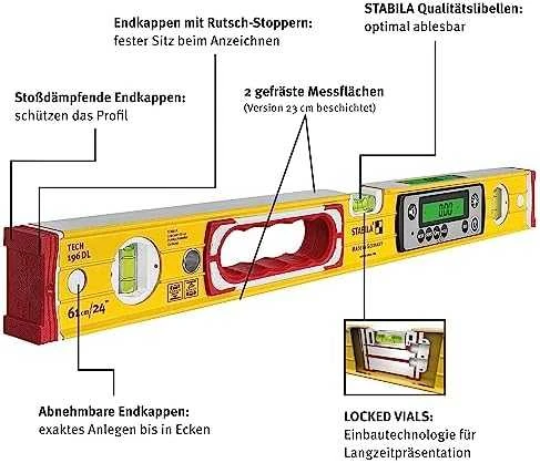 Elektroninis gulsčiukas su magnetu STABILA IP67 Tech 196M DL 183cm