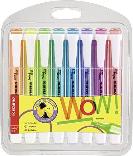 Stabilo Highlighter Swing Cool dėklas, 8 spalvos (205522)