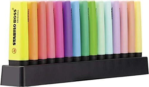 15 STABILO spalvų rinkinys Maped Highlighter Boss