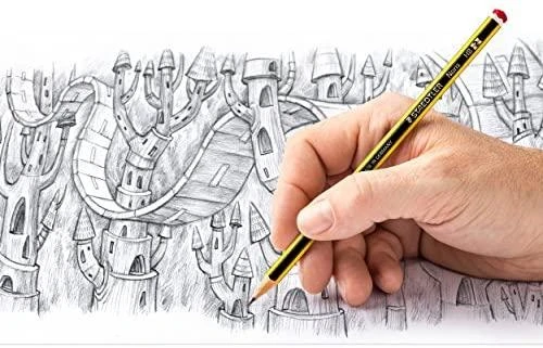 Staedtler Noris HB pieštukas piešimo procese