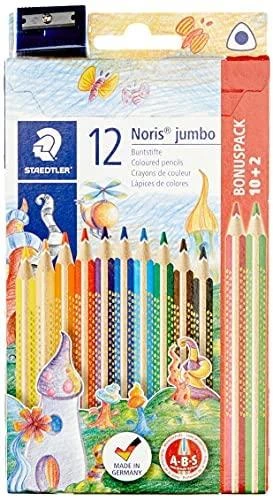 Spalvoti pieštukai STAEDTLER Noris Jumbo, 12 vnt.