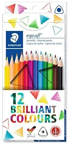 Spalvoti pieštukai tribriauniai STAEDTLER ERGO SOFT, 12 spalvų