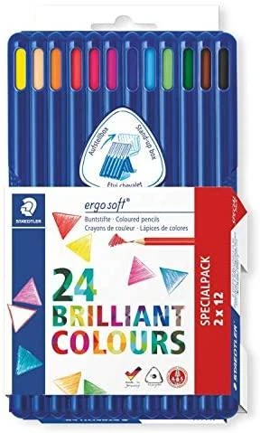Spalvoti pieštukai tribriauniai STAEDTLER ERGO SOFT, 12 spalvų