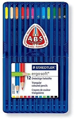 Spalvoti pieštukai tribriauniai STAEDTLER ERGO SOFT, 12 spalvų