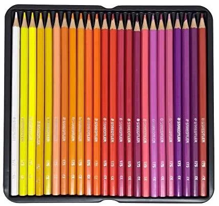 Staedtler - Spalvoti pieštukai šešiakampiai metalinėse dėžutėse, 72 vnt. (175 M72)