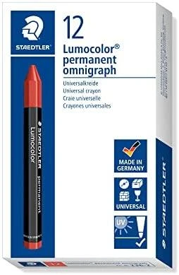 Sausas permanentinis žymeklis STAEDTLER LUMOCOLOR, RAUDONA