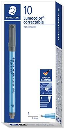 Staedtler STAEDTLER kino žymekliai Lumocolor teisingas F juodi 10 vnt.