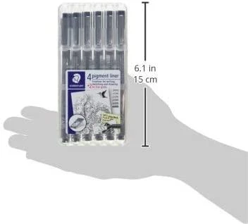 Braižiklis Staedtler PigmentLiner, rinkinyje 6 skirtingi pločiai