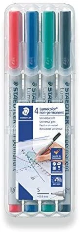 Staedtler sauso trynimo žymeklis LUMOCOLOR 311S, 4 vnt. pakuotėje (STA003)