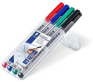 Staedtler sauso trynimo žymeklis LUMOCOLOR 311S, 4 vnt. pakuotėje (STA003)