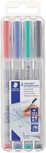 Staedtler sauso trynimo žymeklis LUMOCOLOR 311S, 4 vnt. pakuotėje (STA003)