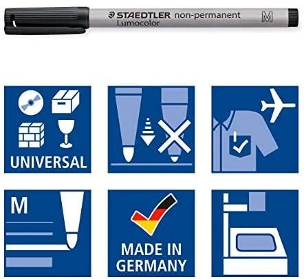 Staedtler STAEDTLER Folienstift Lumocolor non-perm M juodas 10 Stück