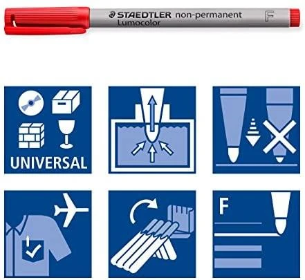 Staedtler STAEDTLER Folienstift Lumocolor F nonperm 6St