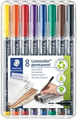 Staedtler Lumocolor B permanentinis folijos žymeklis, 8 vnt.