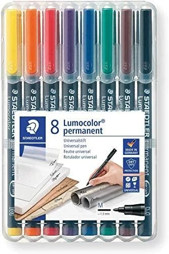 Staedtler Lumocolor B permanentinis folijos žymeklis, 8 vnt.