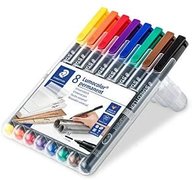 Staedtler Lumocolor B permanentinis folijos žymeklis, 8 vnt.