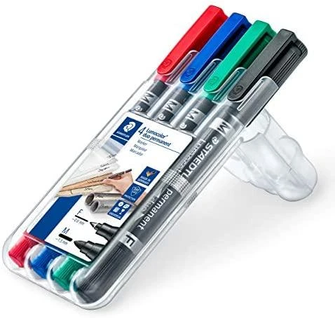 Staedtler STAEDTLER Perm.Marker Lumocolor duo 4St Box