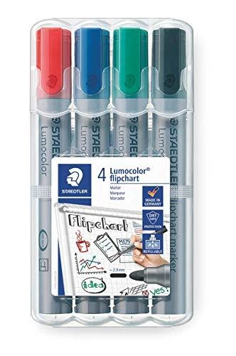 Staedtler LUMOCOLOR žymeklis ant popieriaus lapo, 4 spalvų dėkle (STA308)